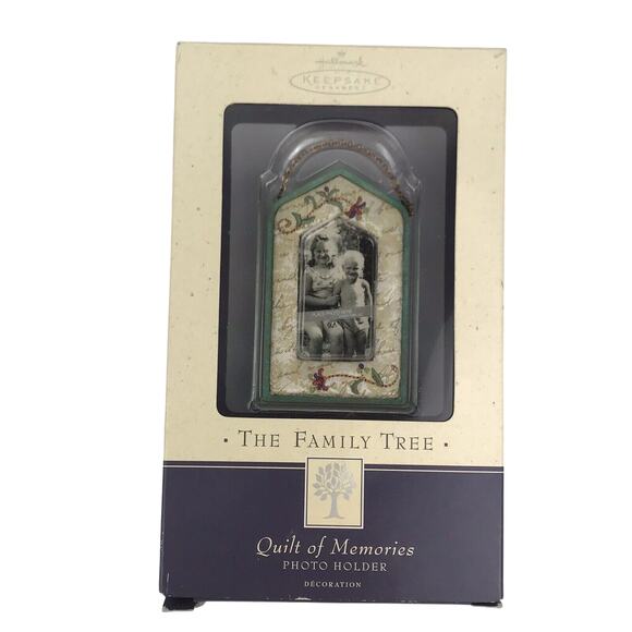 Hallmark Keepsake Ornament Photo Frame 2003 Quilt Of Memories Family Tree In Box - Picture 7 of 9